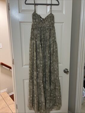 Women’s Olive Green Floral Maxi Dress